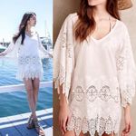 Eberjay Anthropologie Eberjey Castaway Lace Top Coverup White Sz S/M Photo 1