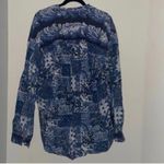 Vintage Jukebox Blue Patchwork Bandana Print Long Sleeve Button Down Shirt Size XL Photo 6