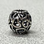 Authentic Pandora 925 Silver Openwork Hearts Bead Charm Jewelry Making Photo 1