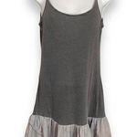Splendid Dress Ruffle Mini Dropped Waist Sz Small Supima Cotton Gray Lightweight Photo 0