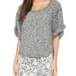 Free People Free People FP Beach Nani Top XS Marled Grey Rolled Sleeve Slouchy Coast Photo 11