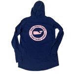 Vineyard Vines  Blue Hoodie Lightweight Cotton Logo Front Back Womens Size Small Photo 4