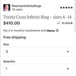 Sterling Silver Sherman Infinity Cross Ring Collectors piece Holy Trinity Photo 13
