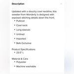 Wonderly  womens medium long sleeve cowl neck pullover sweater gourmet red new Photo 9