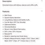 Sleeper Atlanta Linen Gingham Midi Dress Off Shoulder Red Size XS Photo 9