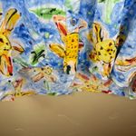 Jams World  XL Sunflower‎ Print Button Up Rayon Shirt Women's 3/4 Sleeve Boho Photo 5