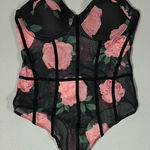 Black Pink Rose Roses Flower Floral Print Tank Top Spaghetti Strap Shirt Blouse Cami Camisole Bodysuit Teddy Onesie Size S 🌷✨ Photo 0