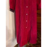 Vintage 80s 90s Maroon Red Corduroy Maxi Shirt Dress / Duster sz 16 Cottagecore Photo 7