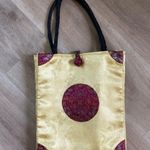 Chinese Oriental Vintage Silk Golden Red Double Handle Shoulder Bag Tote Purse Photo 20