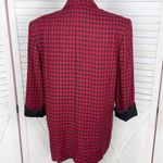 Vintage Chad Stevens Buffalo Check Long Boyfriend Blazer Red Black 12 Photo 4