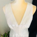 AMSALE Clear Sequin Sleeveless Sheath Dress,‎ White, Wedding/Party, Size 10 NWT White Photo 9