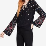 BCBGeneration NWT  Floral Print Bell Sleeve Top Photo 0