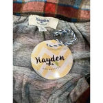 Hayden LA Large Dress Western Rust Red Blue Plaid Flannel Lace Up 3/4 Sleeves Photo 7