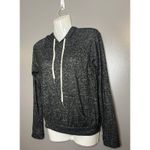 Ambiance Hoodie Sweatshirt Womens Small Gray Knit V Neck Lightweight Pullover Photo 2