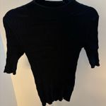 Elie Tahari Ribbed Smocked Fitted Black Sweater Photo 0