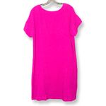 Eileen Fisher Vivid Pink Gauze Shift Dress Sz M Photo 2