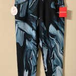 Spanx NWT Women's Booty Boost Active Marbled Blue Black 7/8 Leggings Size XS Photo 0