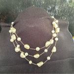 Handmade Natural Freshwater Pearl Necklace, Pearl three Strand Necklace Photo 7