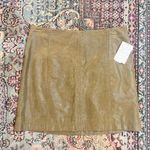 Free People FINAL PRICE NWT l Tobacco Green Vegan Suede Mini Skirt Photo 1