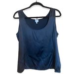 Armani Collezioni  elegant Silk Camisole Sleeveless top Navy Blue zipper detail Photo 4