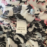 H.I.P. Women’s racerback tank top black with big begonia flowers Small Photo 3