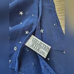 Collection XIIX LTD Blue Sheer Neck Scarf Wide Wrap with Silver Star Sequins Photo 2