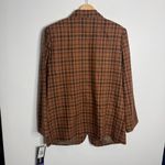 NWT Sag Harbor Wool Blend Plaid One Button Blazer Tan Orange Brown Size 16 Photo 5