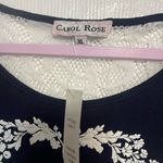 Carol Rose  Black and White Floral Short Sleeve Top Photo 5