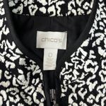 Chico's  Jacket Womens‎ Small Black White Cheetah Print Vest Casual Neutral Edgy Photo 6