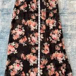 No Boundaries NOBO Black Pink Floral Strapless Maxi Dress Small Photo 7