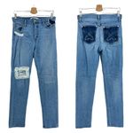 joe's jeans Joes 30x33 Taylor Hill Blue Medium Wash High Rise Straight Patch Lace Jeans Photo 1