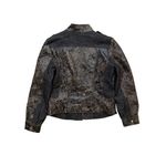 H & D collection distressed Denim cotton and leather women Moto‎ jacket Sz M Black Size M Photo 1
