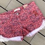 No Boundaries Shorts Bandana Vintage Red Paisley Womens 11 New Crochet Lace Photo 7