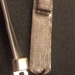 Silver Stretch Thin Skinny Metal Belt With Rhinestone Bar Closure Statement Photo 4