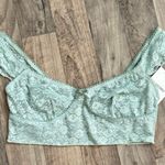Princess Polly Coquette Sage green lace bustier crop top Photo 0
