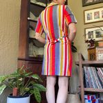 60s vintage 70s vintage pearl snap button shift dress striped 70s dress Size M Photo 2