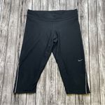 Nike Women's Short Leggings Bermuda Length Dri-Fit M Med Medium Black White Photo 0