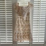 Chi Chi London NWT  Remie Bardot OTS Crochet Blush & White Lace Dress US 12 Photo 5