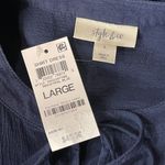 Style & Co  Large Shirt Dress Dolman Sleeve Stretch Tie Keyhole Neck Navy Blue Photo 5