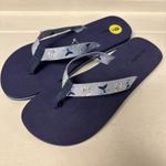 Vera Bradley ‎ Flip Flops Webbing Strap Really Regatta Sz L 9 Blue Nautical Whale Photo 1
