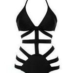 Boutique NWOT BLACK STRAPPY HIGH WAIST SEXY SWIMSUIT Photo 0