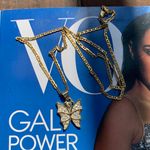 Boutique Gold Plated butterfly mariner Chain Link necklace with crystal pavé embellishments Photo 2