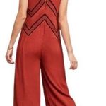 Maeve  Anthropologie Desert Embroidered Jumpsuit Women's 2 Orange Wide Leg Crop Photo 1