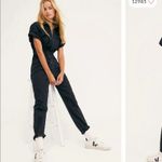 Free People Marci Denim Jumpsuit Iron Washed Black Size XS Utility Coveralls Photo 2