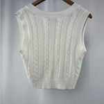 NWT‎ Bonhomia Cable Knit V Neck Cropped Top in White Size Large Size M Photo 2