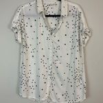 Beach Lunch Lounge | White Short Sleeved Button Down Navy Stat Print Medium Photo 1