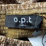 o.p.t Square Neck Smocked Patterned Maxi Dress Brown Gold Cream Size Medium Photo 4