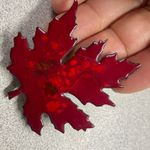 Vintage Style Red Enamel Autumn Fall Maple Leaf Brooch Pin Nature Jewelry Gift Photo 2