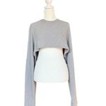 Joah Brown  Slouchy Long Sleeve Crop Top Sweater Pullover One Size Photo 1