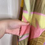 KOURT Seasonal Tropical Bird Of Paradise Print Mini Dress Size XS Linen Summer Green Photo 4